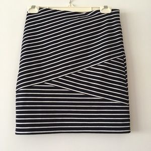 Loft asymmetrical striped skirt